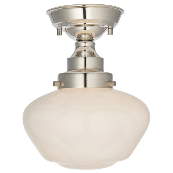 Lampa nasufitowa L&-196171 Light& szklany klosz mleczny nikiel