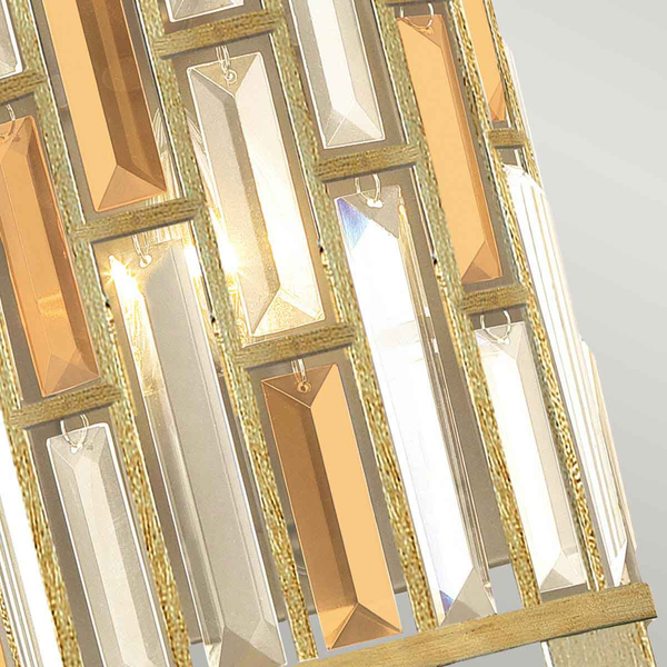 Ścienna lampa crystals Gemma HK-GEMMA2-B-SL glamour złota srebrna
