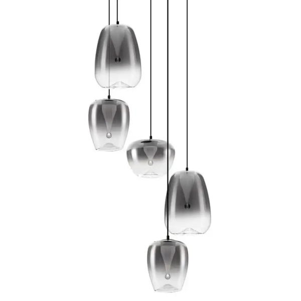 Wisząca lampa do salonu JAREVIA LE45123 LED 18W 3000K kaskada szara