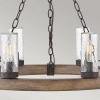 Rustykalna wisząca lampa Sawyer HK-SAWYER6-SQ drewno Sequoia