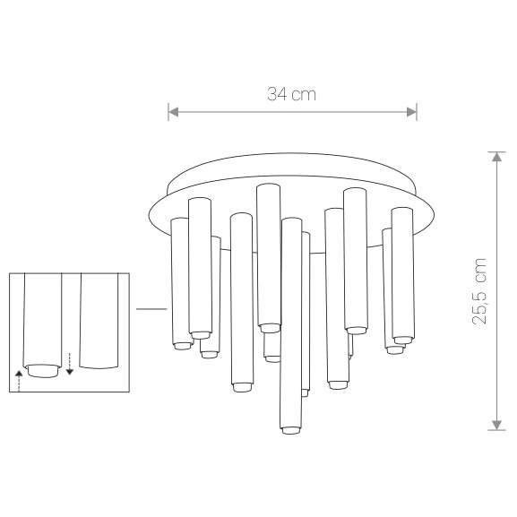 Plafon LAMPA sufitowa STALACTITE 9054 Nowodvorski metalowa OPRAWA okrągła industrialne sople czarna