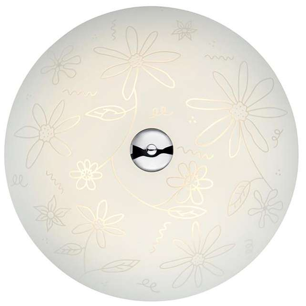 Plafon LAMPA sufitowa FLEUR 107032 Markslojd szklana OPRAWA LED 12W 3000K ścienna KINKIET okrągły wzorki kwiatki biały