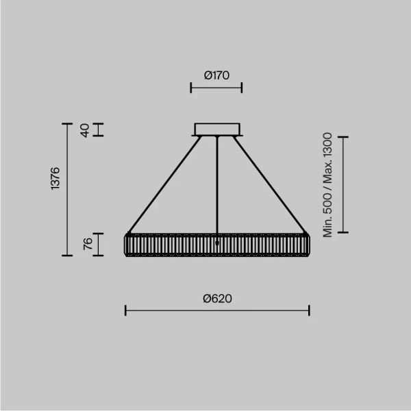 Pierścieniowa wisząca lampa Krone P097PL-L36BS3K1 LED 36W 3000K mosiądz