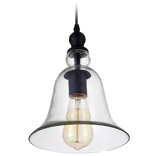 Loftowa LAMPA wisząca PARIS P01789BK Cosmolight industrialny zwis szklany przezroczysty