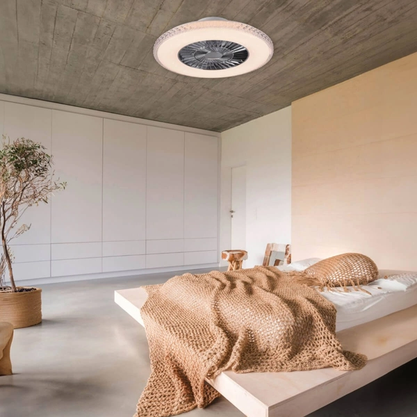 Sufitowy lampowentylator HARSTAD R62412106 RL Light LED 40W 3000-6500K na pilot srebrny