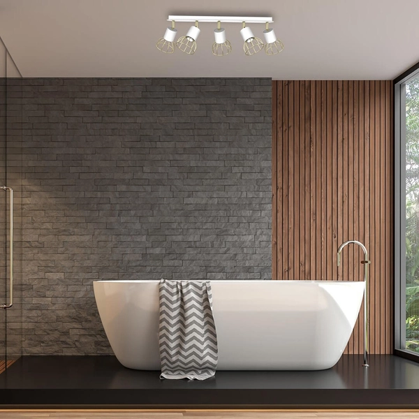 Sufitowy plafon druciany Dante do garderoby biały złoty