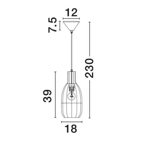 Wisząca lampa do salonu CASRELIO LE45377 boho sznurek naturalny