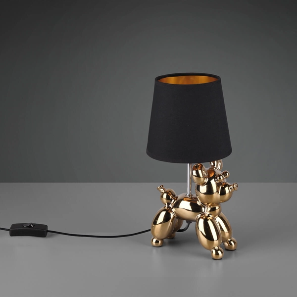 Lampa stołowa BELLO R50241079 RL Light abażurowa piesek złoty czarny