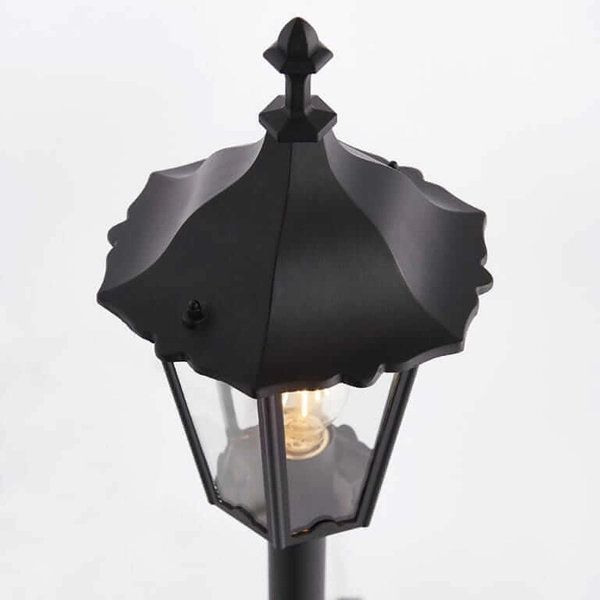 Stojąca lampa ogrodowa Burford 76550 Endon latarnia IP44 szkło czarny mat