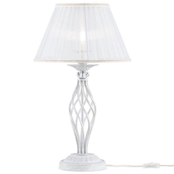 Lampa stołowa glamour Grace ARM247-00-G z abażurem biała