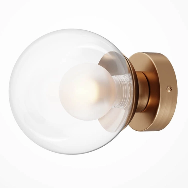 Kulisty kinkiet ścienny Basic form MOD521WL-01G1 złoty przezroczysty