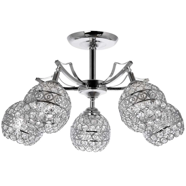 Sufitowa lampa VEN W-N 2891/5 glamour kule crystal chrom przezroczyste