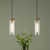 Wisząca lampa vintage Jodelle JOD0163 szklana tuba polerowany brąz