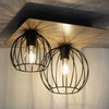 2-punktowa lampa sufitowa Cyber 32358 klatki czarne do salonu
