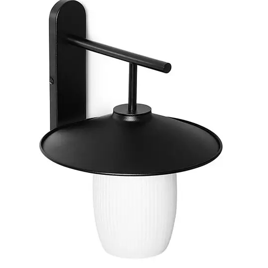Naścienna lampa ryflowana Jingu JNB12000 metalowy czarny biały