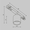 Metalowa lampa sufitowa Alfa TR132-2-7W3K-B LED 7W 3000K do szyny czarny