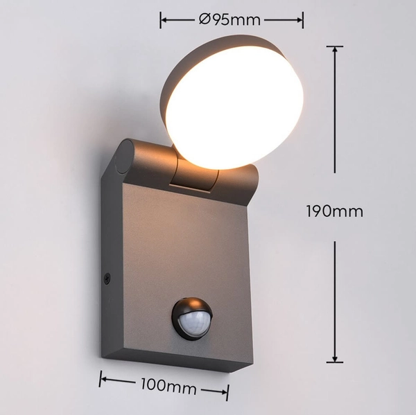 Regulowana lampa ścienna Adour 245569142 LED 10W 2300-4000K IP44 antracyt