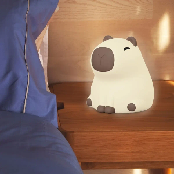 Nocna lampka do pokoju dziecięcego Kapibara 329004 LED 1W 3000K RGB beżowa