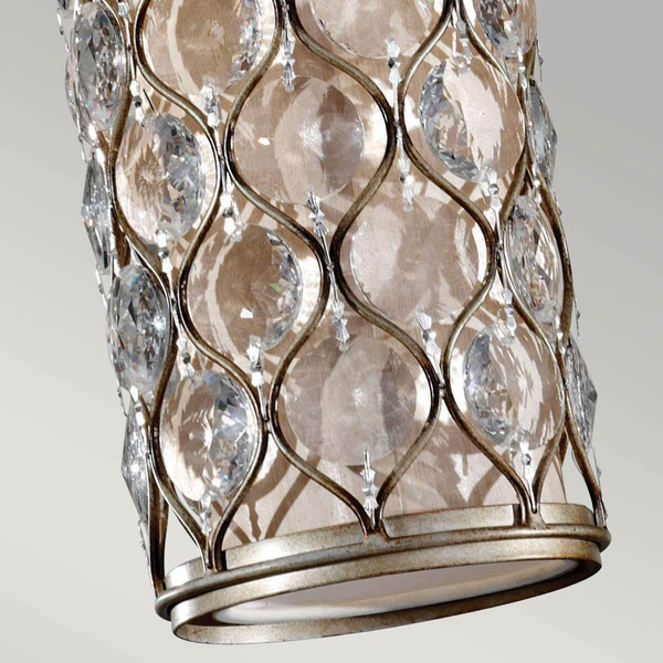 Wisząca lampa kryształowa Lucia FE-LUCIA-P-D tubka glamour srebrna