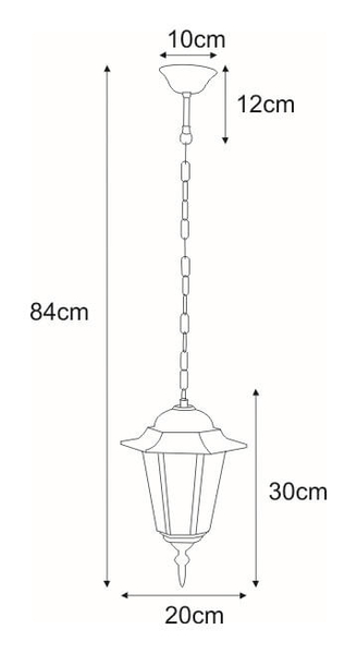 Lampa wisząca Standard K-5009H CZARNY zewnętrzna czarna 