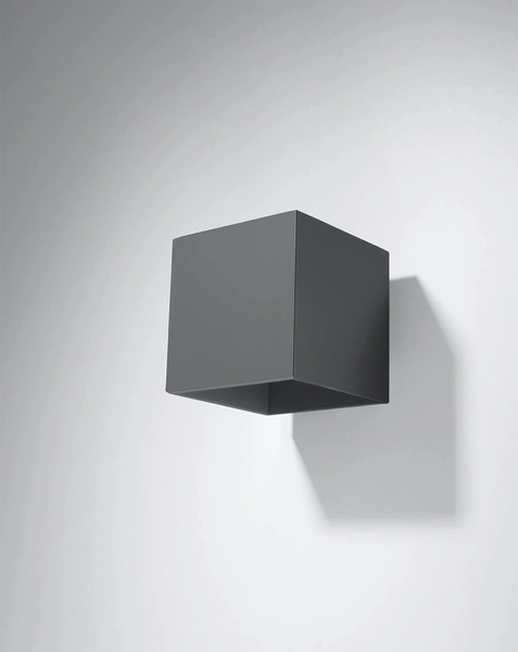 LAMPA ścienna SL.0565 metalowa OPRAWA kinkiet kostka cube grafitowa