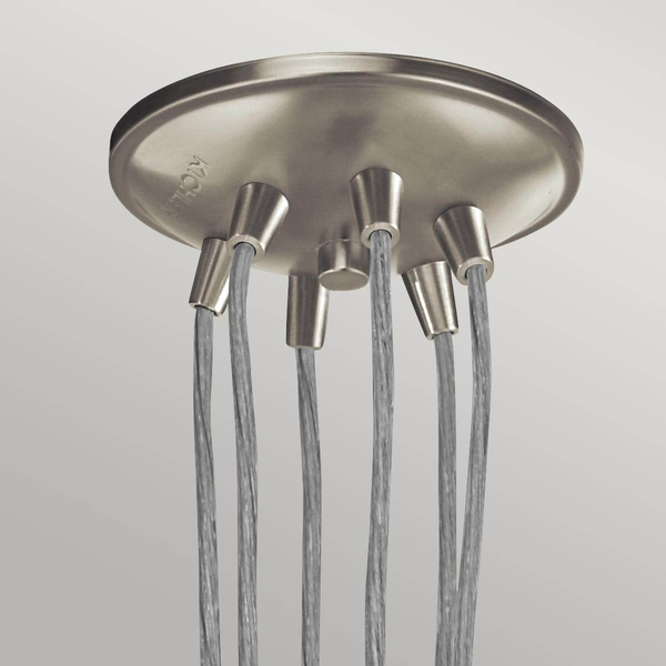 Zwisająca lampa Brinley KL-BRINLEY6-NI Kichler szklana przezroczysta nikiel