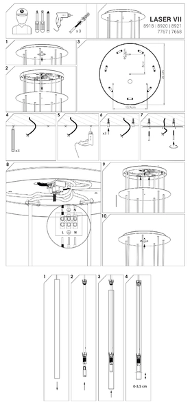 Nowoczesna lampa wisząca LASER 7668 Nowodvorski sople nad stół mosiądz