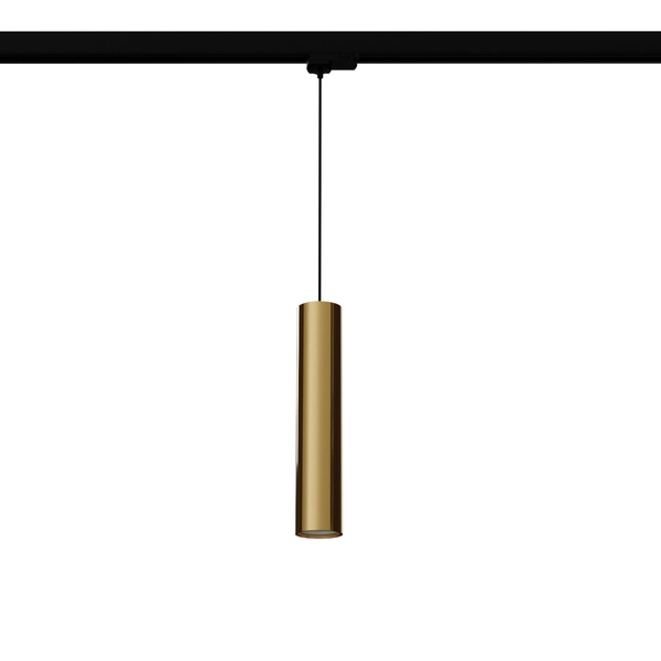Lampa wisząca z żarówką LAGOS MYL.00260 3-fazowa rurka złoty