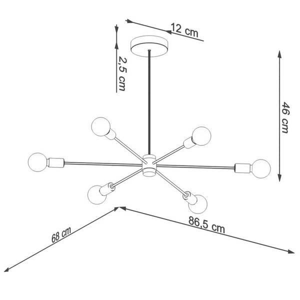 Metalowa lampa wisząca SL.1023 do jadalni nad stół czarna