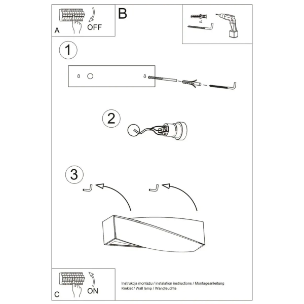 Designerski kinkiet Sigma SL.0870 Sollux do sypialni czarny
