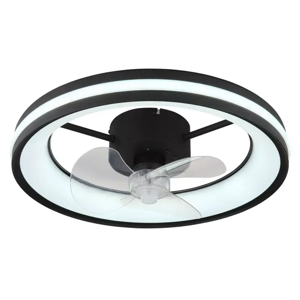 Okrągły lampowentylator GATIAN 3651 Globo LED 30W 2700-6500K czarny biały