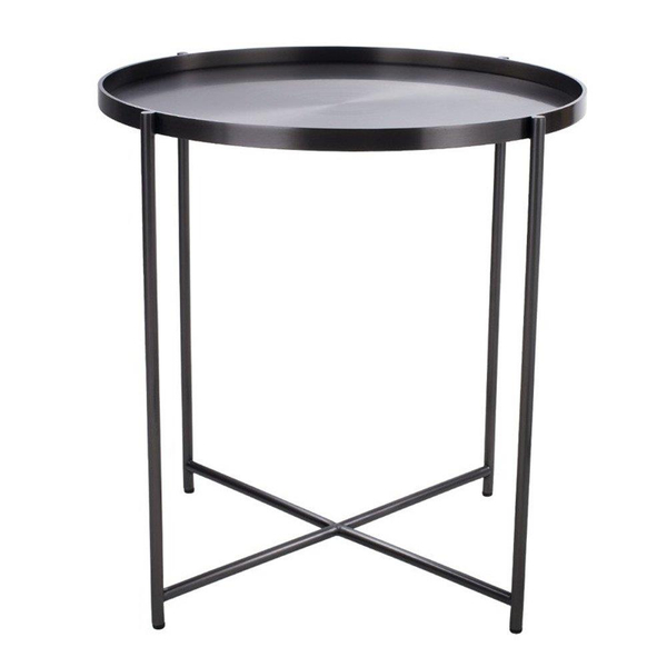 Okrągły stolik kawowy Moon DP-F80 titanium Moos Home metalowy tytan