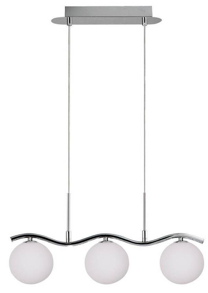 Lampa wisząca ze szklanymi kloszami Ramon kule chrom biała