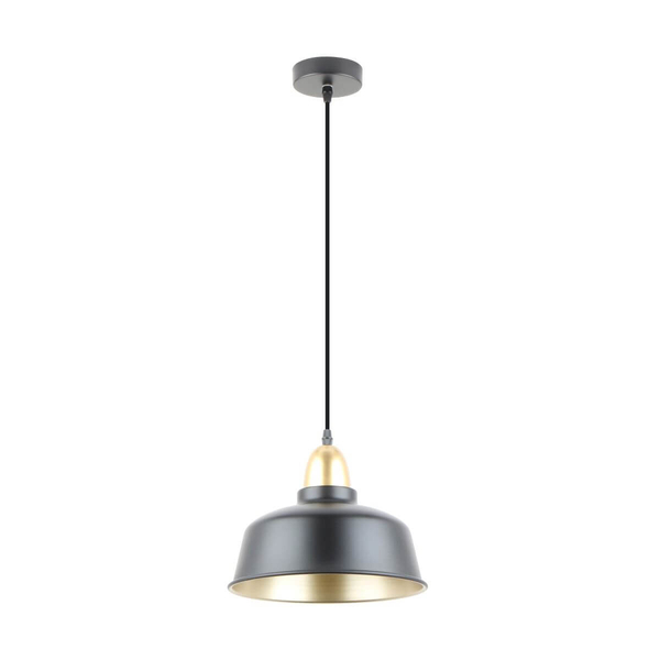 Wisząca lampa loftowa Mensa kopuła nad stół czarna złota