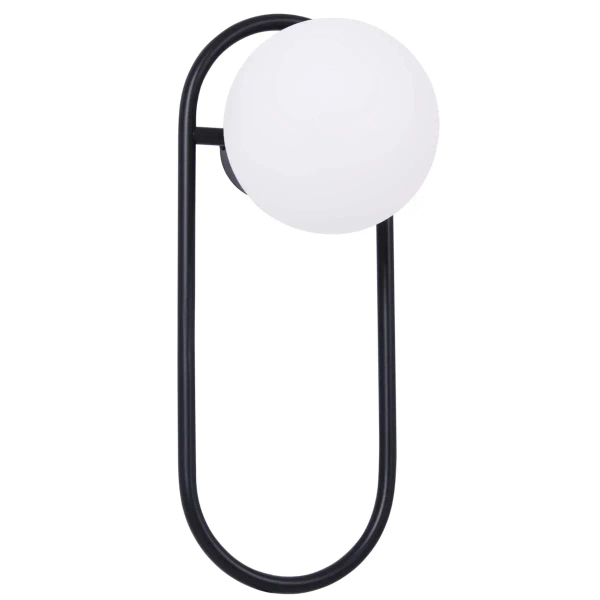 Lampa ścienna Finestra K-4964 szklana kula biała czarna