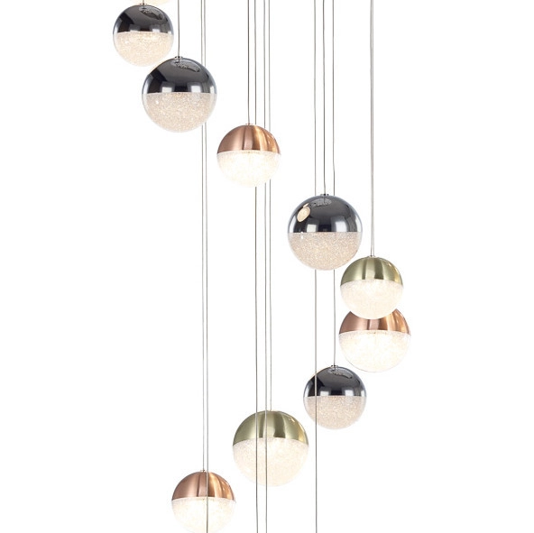 Loftowa LAMPA wisząca MOCADO PND-13112146-14A-CR Italux futurystyczna OPRAWA szklany ZWIS LED 58,8W 3000K kaskada multikolor