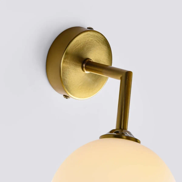 Kinkiet LAMPA ścienna DORADO LP-002/1W Light prestige loftowa OPRAWA szklana kula miedziana biała