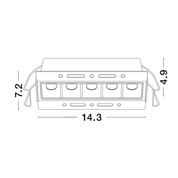 Podtynkowa lampa sufitowa BETARRO LE65125 LED 11W 3000K biała