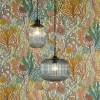 Szklana wisząca lampa Demarius DEM0123 do przedpokoju niebieska czarna