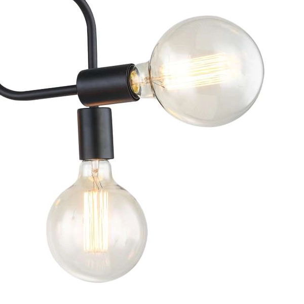 LAMPA sufitowa KRISTY MDM-3678/6 BK Italux industrialna OPRAWA metalowa żarówki bulbs loft czarna