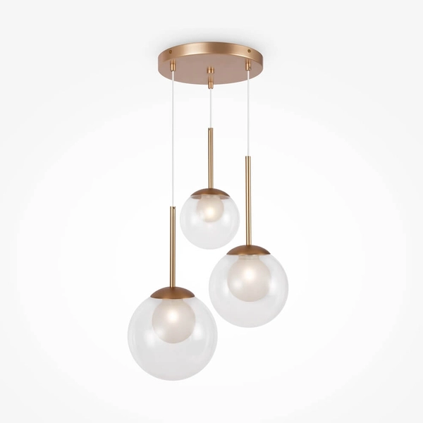 Potrójna lampa wisząca Basic form MOD521PL-03G Maytoni złoty przezroczysty