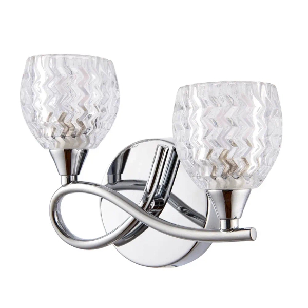 Szklana lampa na ścianę Boyer BOYER-2WBCH-L chrom przezroczysty