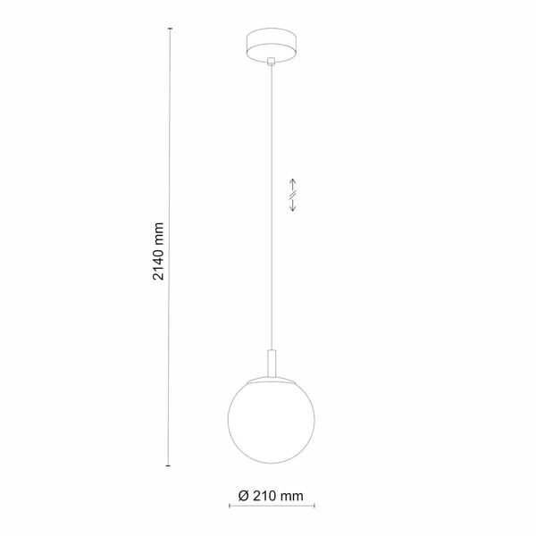 Szklana wisząca lampa CADIX 4609 TK Lighting kula przezroczysta złota