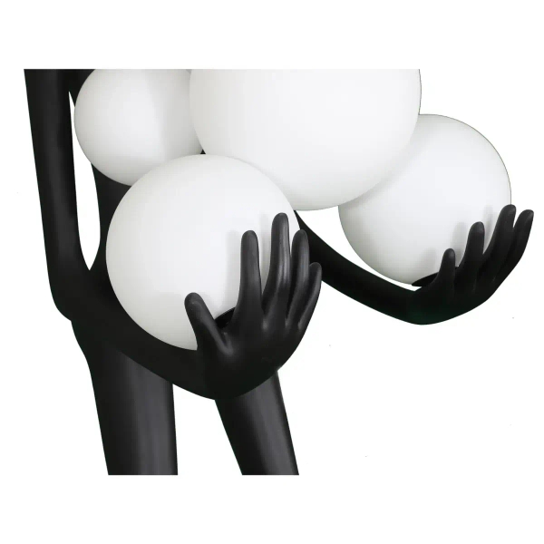 Lampa podłogowa do salonu Woman F9312 Step kule balls białe czarne