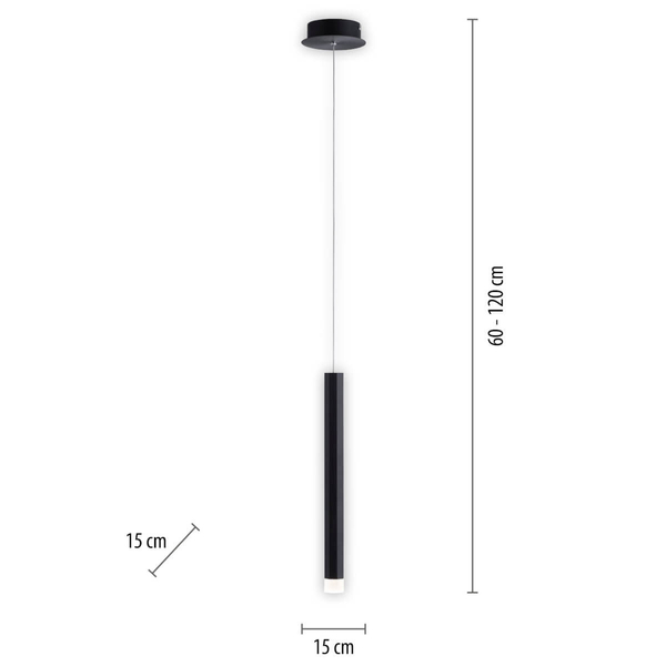 Pojedyncza lampa zwisająca Bruno 15202-18 LED 6W 3000K sopel czarny