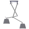 Regulowana lampa wisząca Zyta do sypialni aluminium szara