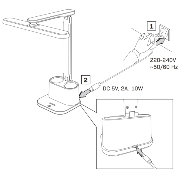 Regulowana lampa biurkowa BARI 325020 LED 6W 4000K czarny