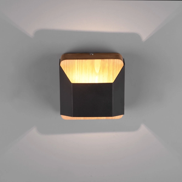 Naścienna lampa ARINO 224810132 LED 4,3W 3000K do jadalni czarny drewniany