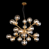 LAMPA wisząca DALLAS MOD545PL-24G Maytoni modernistyczna LAMPA szklany ZWIS molekuły kule balls złote bursztynowe