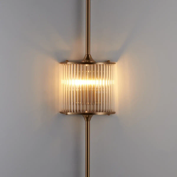 Kinkiet ścienny antyczny SERGIO ST-DL8534 złoty transparentny szklany metal G9 do salonu